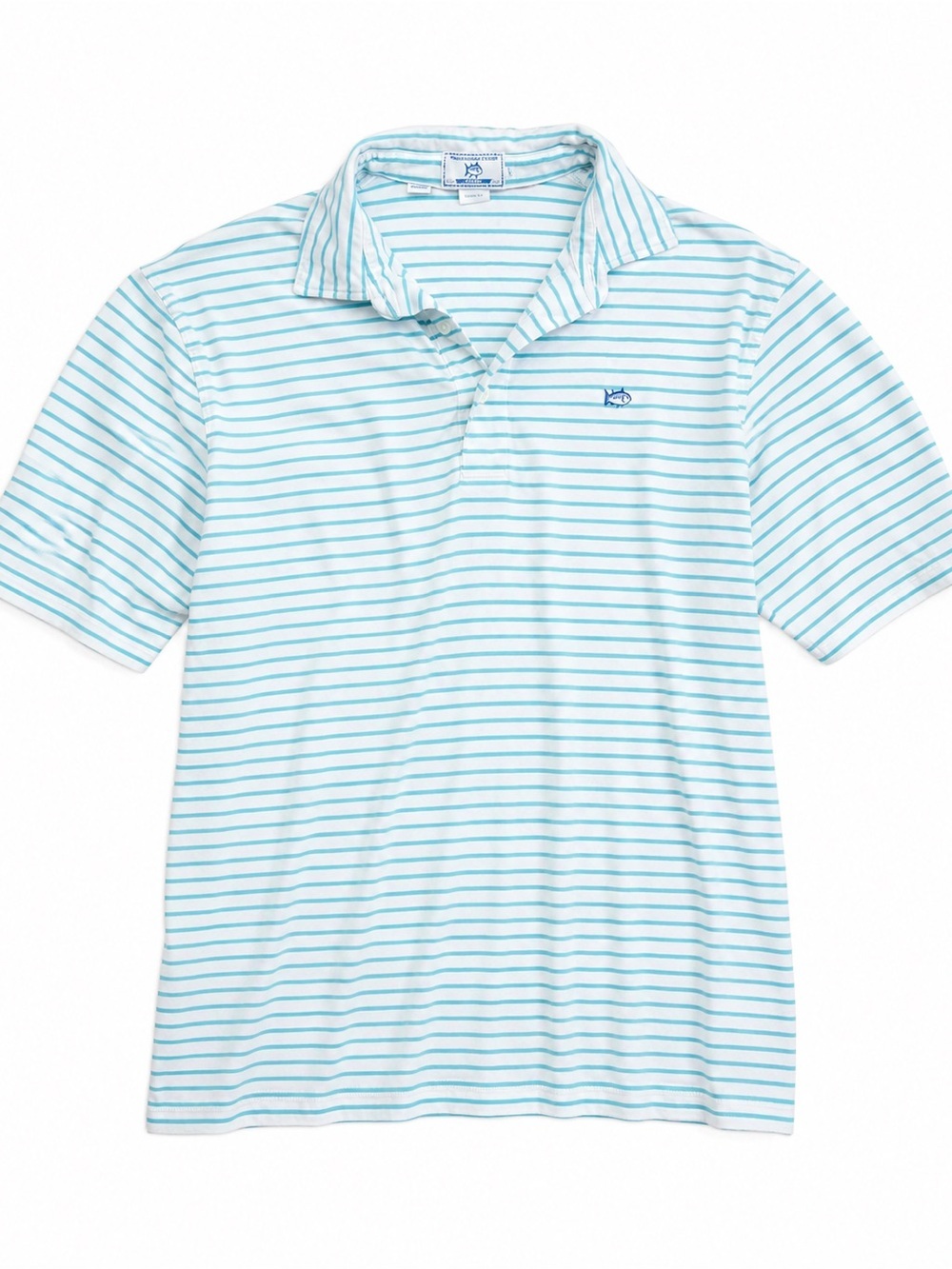 Southern Tide Sport Club Fit Striped Polo Shirt White Blue Men’s Size Large